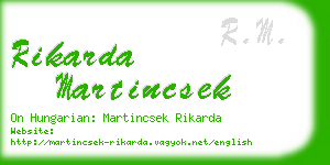rikarda martincsek business card